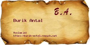 Burik Antal névjegykártya