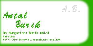 antal burik business card